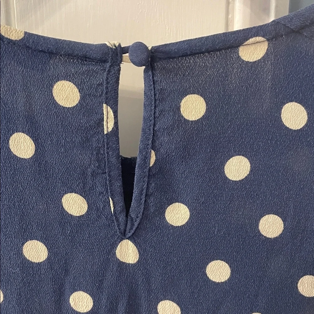 Boden Navy Montpellier Peter Pan Collar Polka Dot Blouse - Picture 5 of 7